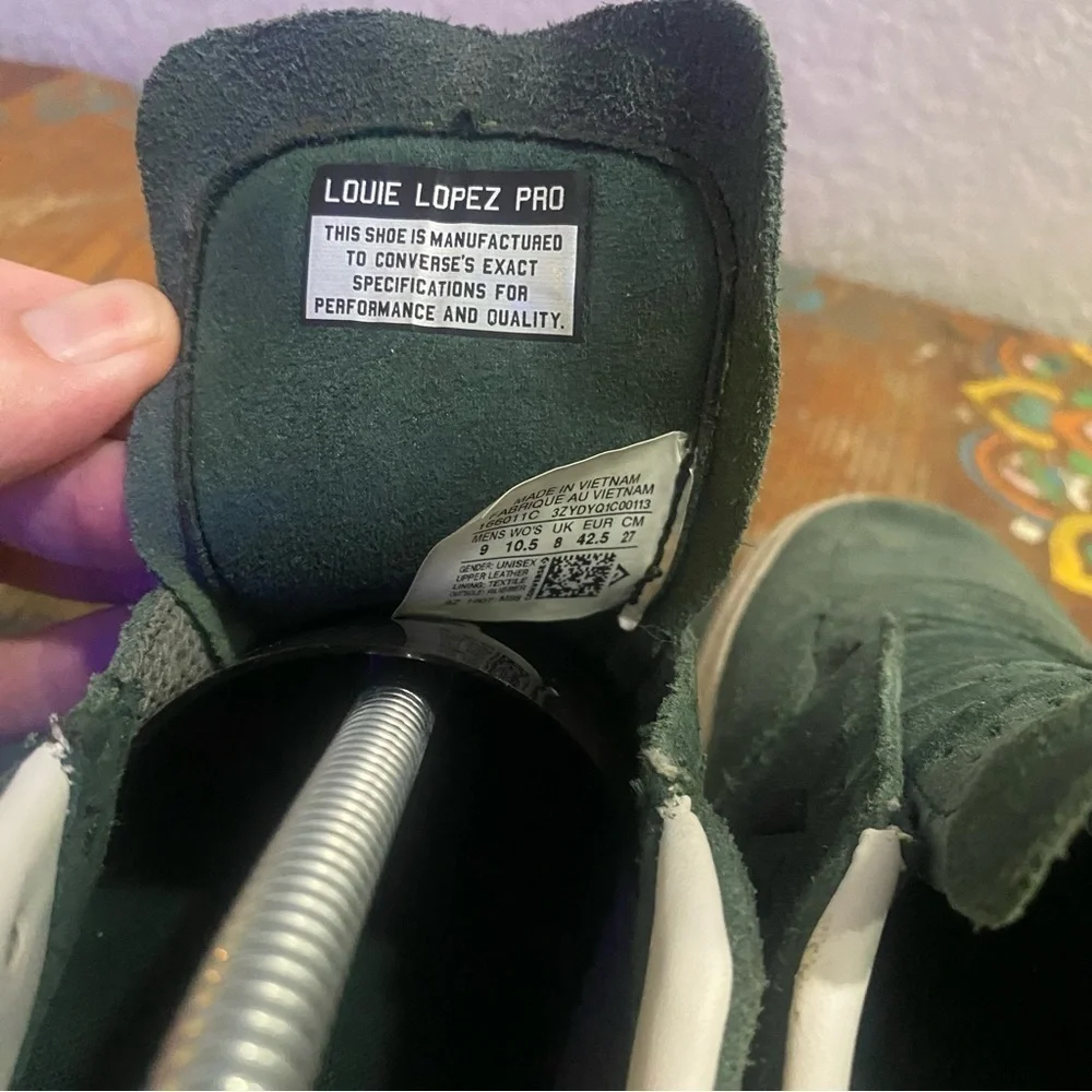 Converse Louie Lopez Pro Ox CONS Skate Shoes Green Suede Mens 9 Womens 10.5 - Picture 5 of 7